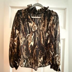 Banana Republic Brown/Black Long Sleeve Top